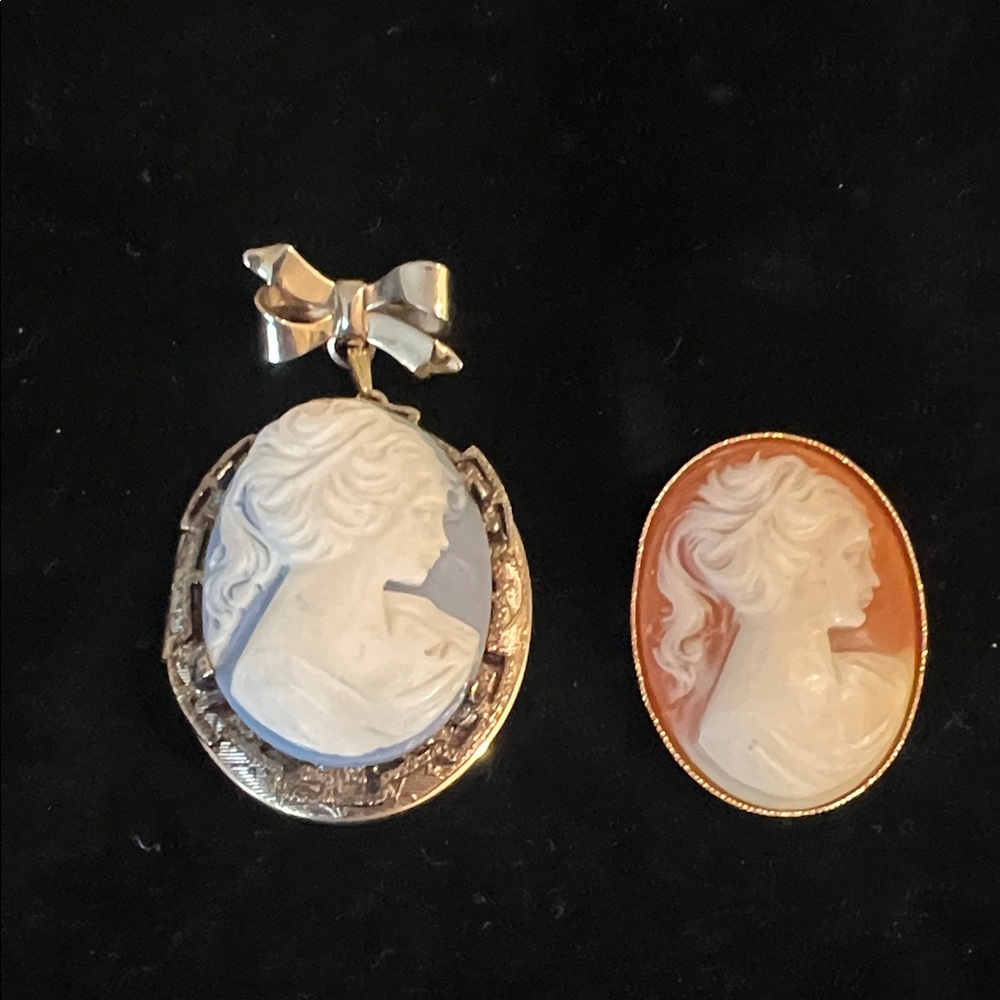 Vintage Style Cameos. Set of two.